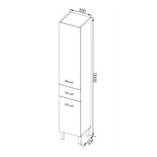 Шкаф-пенал для ванной Aquanet Верона 35 белый